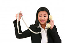 Image of Business Woman with broken phone